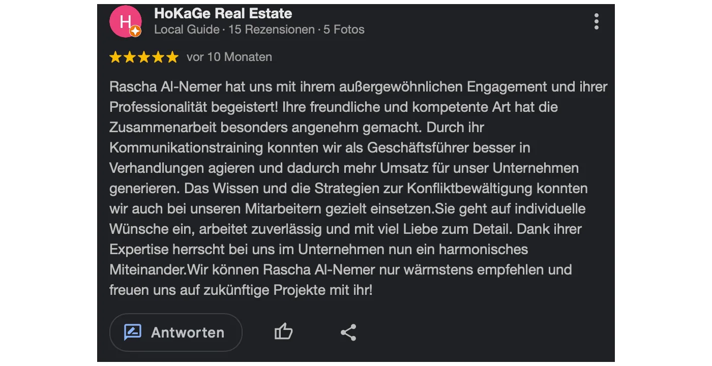 Originalbewertung von HoKaGe Real Estate